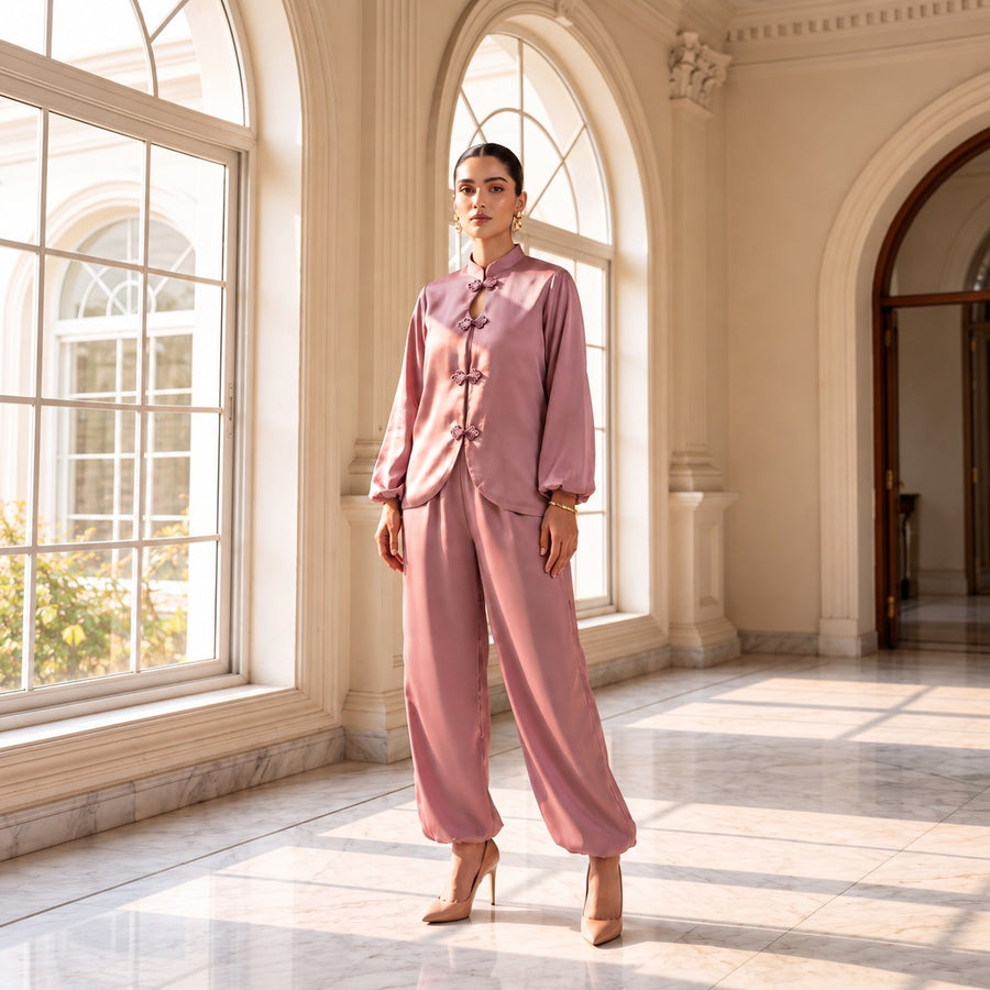 Grace Pink Satin Set