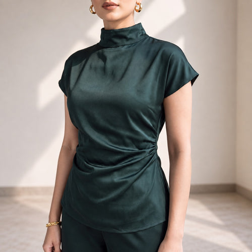 Juliet Teal Satin Co-ord Set